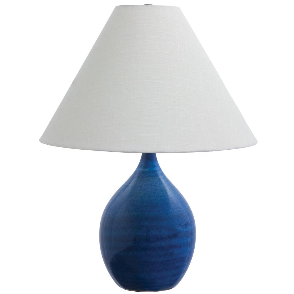 Scatchard 22.5" Stoneware Table Lamps in Blue Gloss. Picture 1