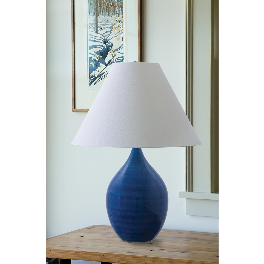 Scatchard 22.5" Stoneware Table Lamps in Blue Gloss. Picture 2