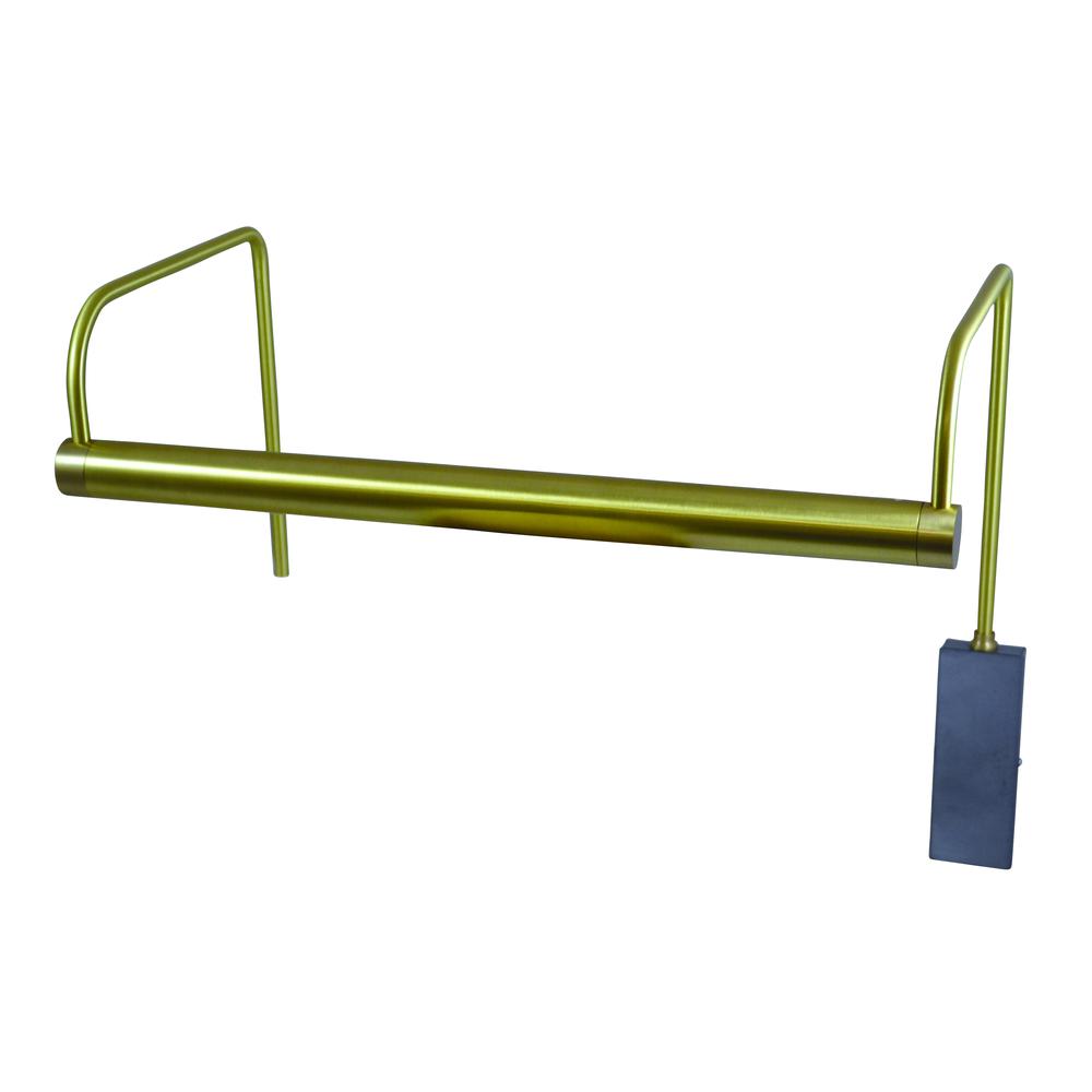 Slim-Line 15" LED Plug-In Picture Lights in Satin Brass. Picture 1