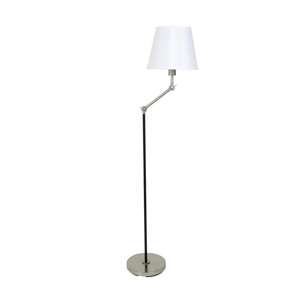 Taylor Black and satin nickel adjustable Floor Lamps. Picture 1