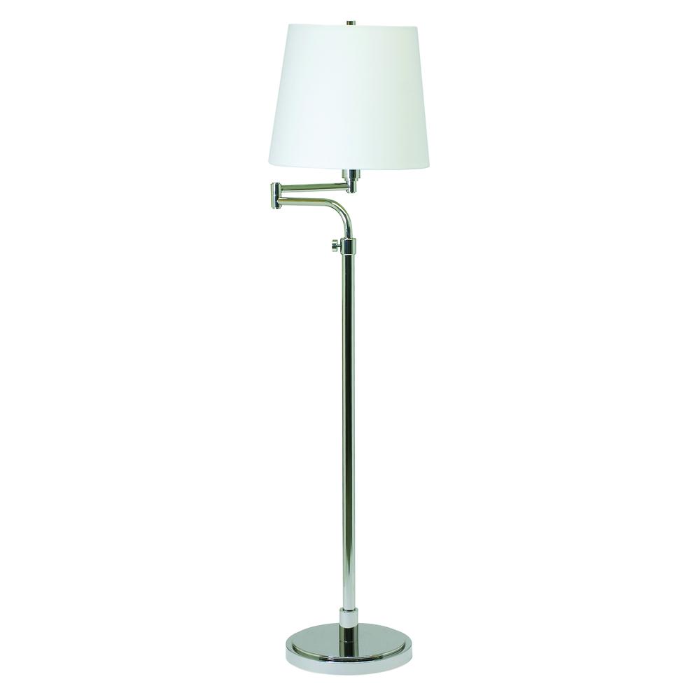 Townhouse Adjustable Swing Arm Floor Lamps in Polished Nickel. Picture 1