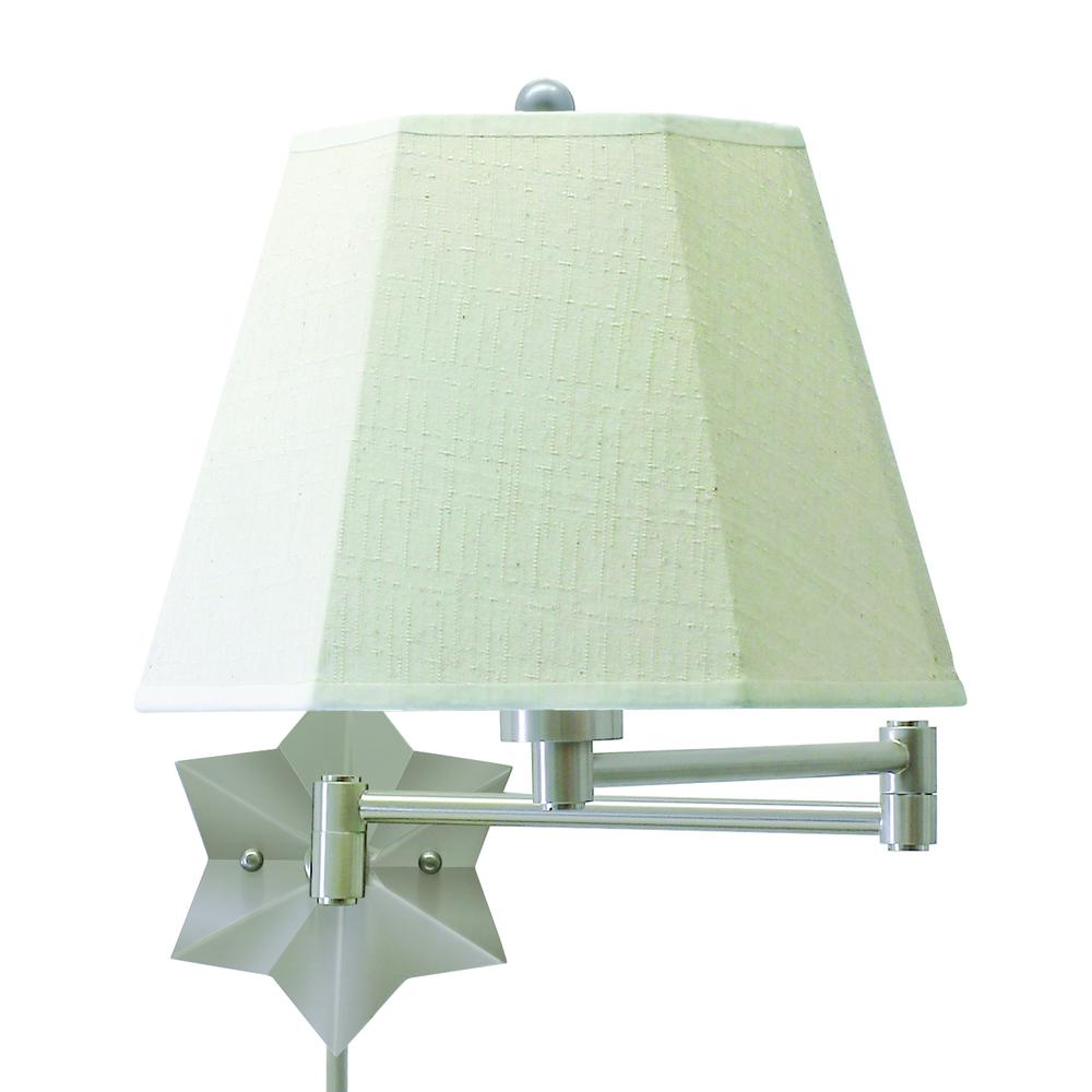 Wall Swing Arm Lamp in Antique Silver. Picture 1