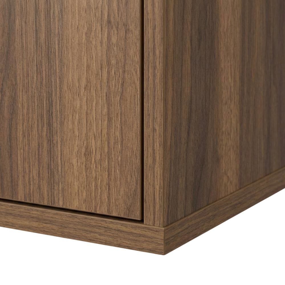 Brown floating TV stand with wall-mount design and modern appeal. Picture 6