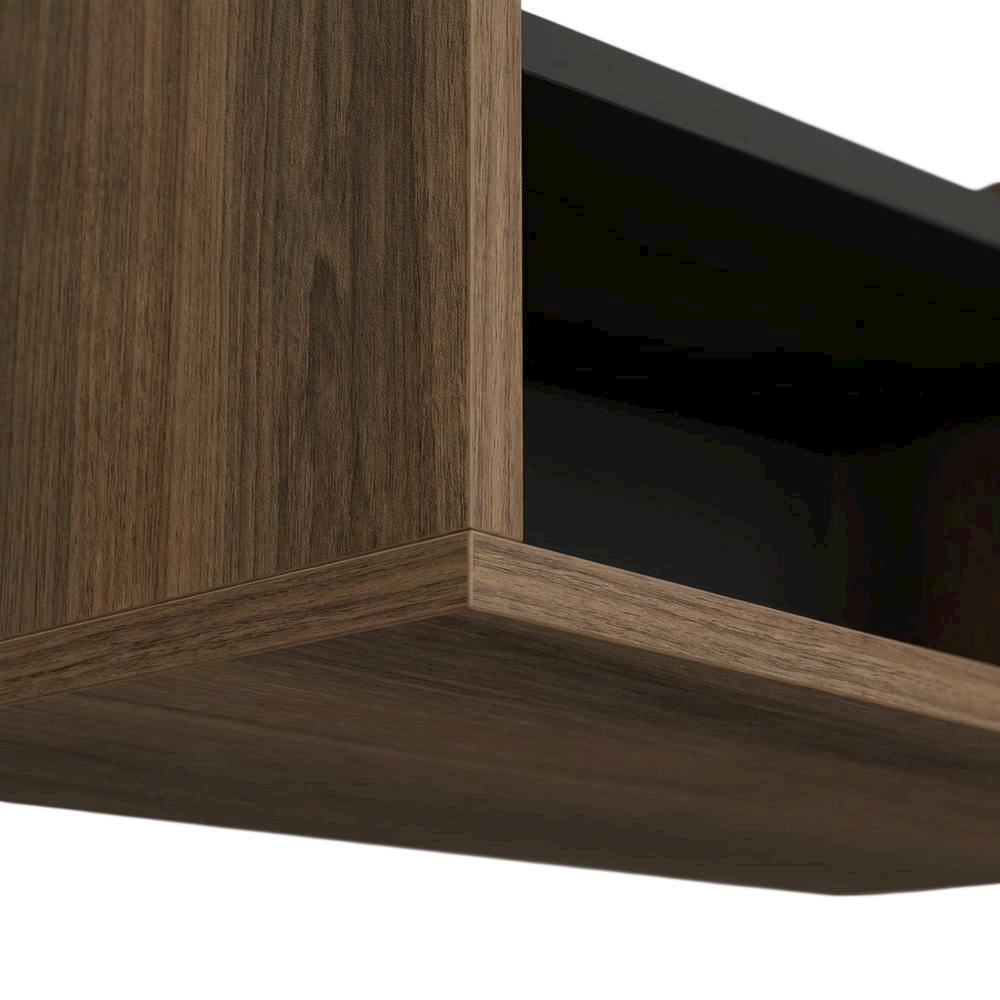 Walnut Wall-Mounted TV Stand for 65-Inch Screens with Engineered Wood Finish. Picture 6