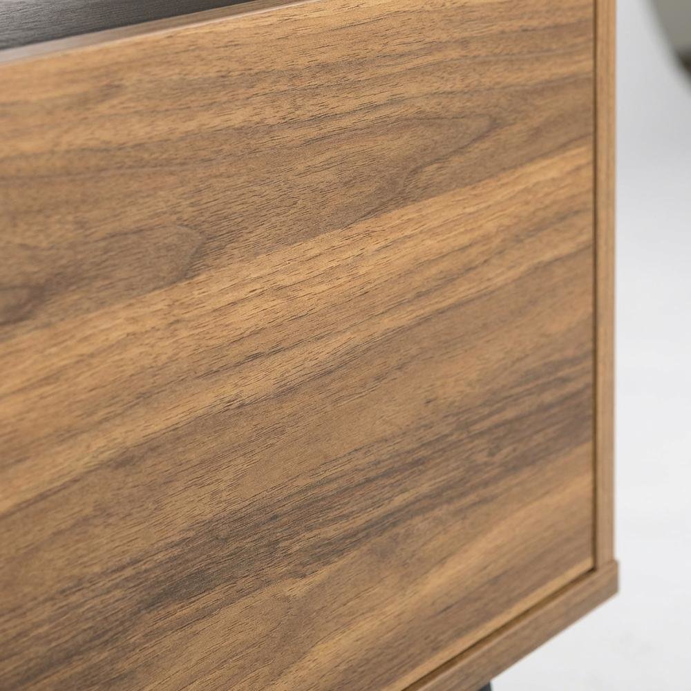 Walnut TV Stand for 65-80 Inch TVs with Engineered Wood Finish Durable Storage. Picture 5