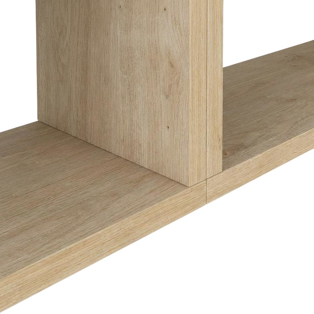Oak floating TV shelf, modern wall-mounted design, sleek entertainment setup. Picture 6