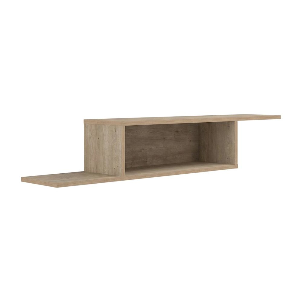 Beige Wall Mount TV Stand for 65 Inch Screens with Engineered Wood Shelf. Picture 1
