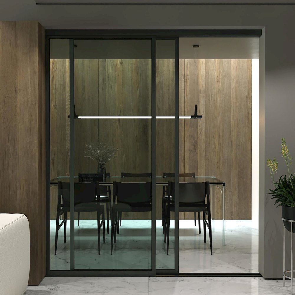 Glass Room Divider Panel and Partition Wall. Picture 2