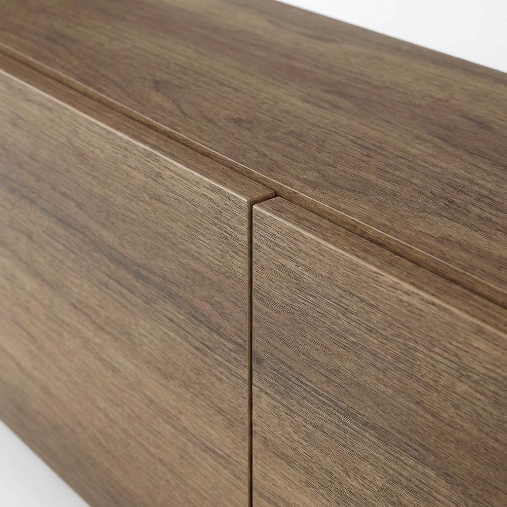 Wooden TV Console for 80-inch TV and Under with Walnut Finish. Picture 5