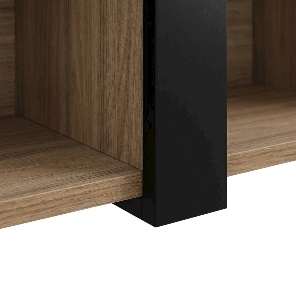 Walnut Floating TV Stand for 75-Inch Wall Mount with Engineered Wood Finish. Picture 6