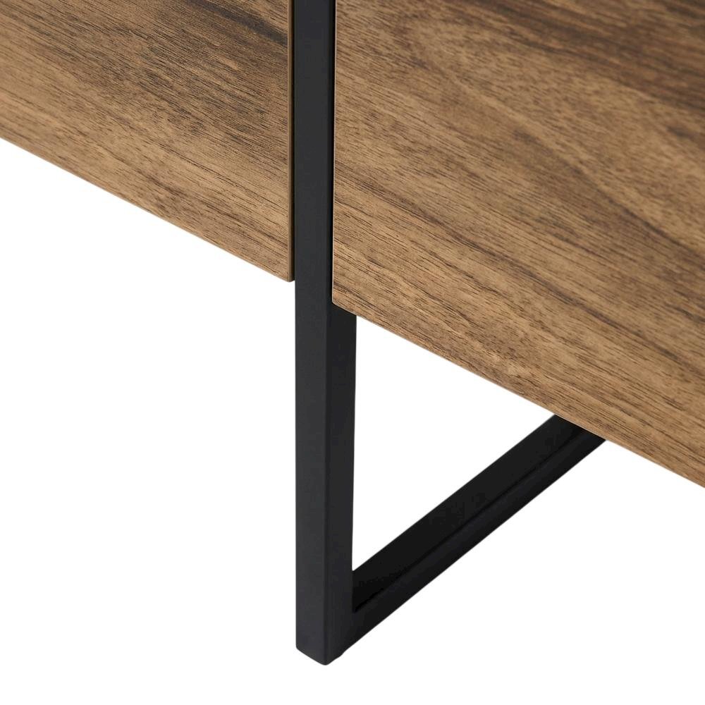 Walnut Modern TV Stand and Media Console with Engineered Wood Finish. Picture 6