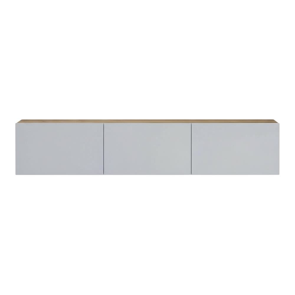 Wall-Mounted TV Stand for Up to 75 Inch Displays in White and Sapphire Oak**. Picture 4