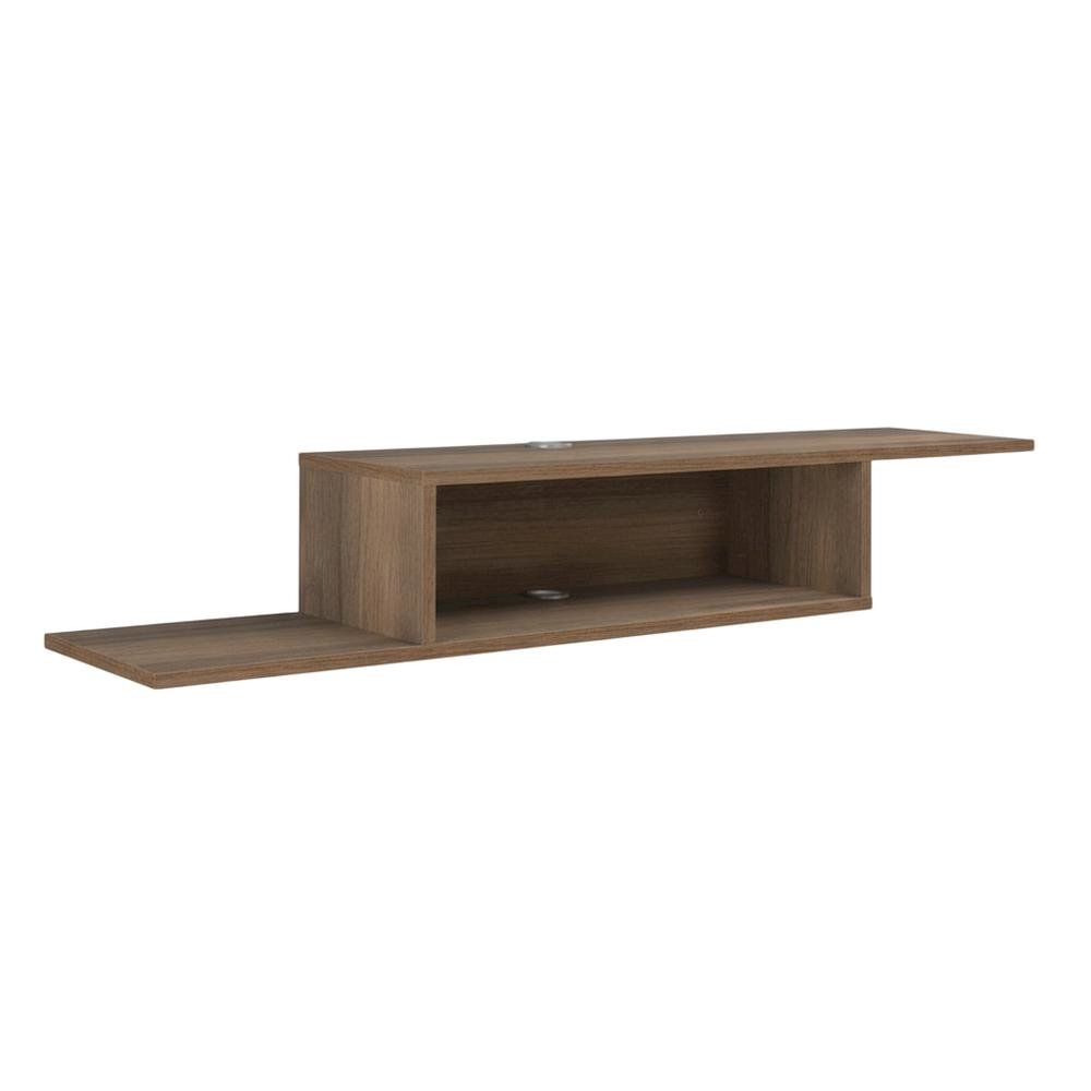 Brown Wall-Mounted TV Stand, Up to 65 Inch Screens, Engineered Wood Design. Picture 4