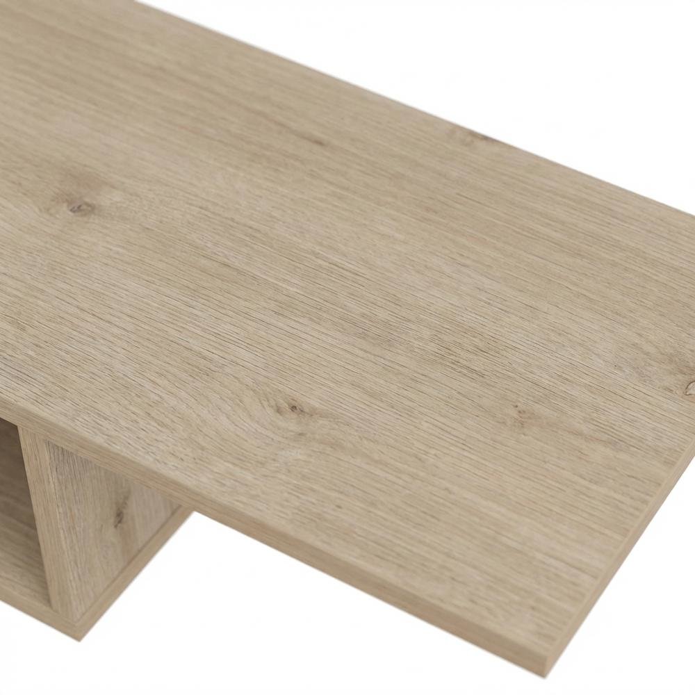 Beige Wall Mount TV Stand for 65 Inch Screens with Engineered Wood Shelf. Picture 5