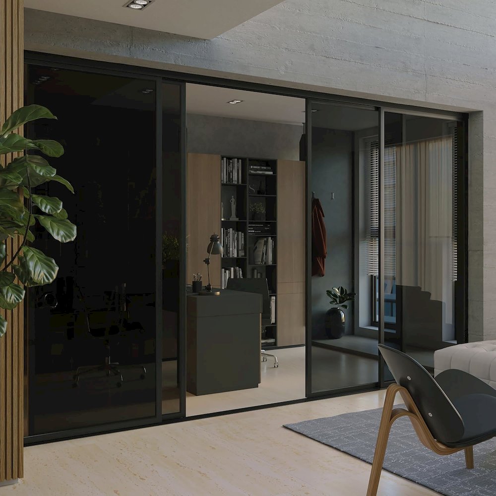 Glass Room Divider Panel and Partition Wall. Picture 1