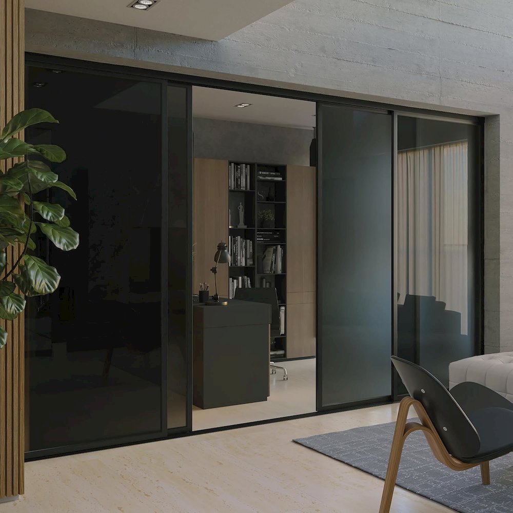 Glass Room Divider Panel and Partition Wall. Picture 1