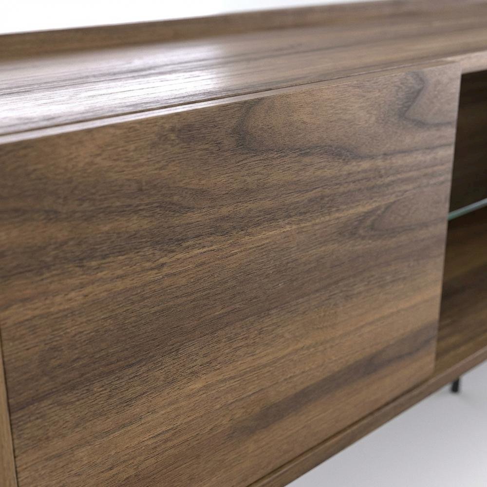 Walnut TV Stand, 65-80 Inch Flat Screen Televisions in Engineered Wood Finish. Picture 5