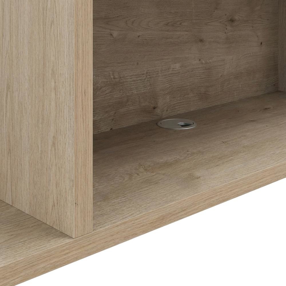 Beige Wall Mount TV Stand for 65 Inch Screens with Engineered Wood Shelf. Picture 6