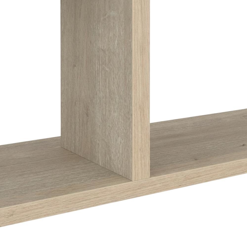 Oak floating TV stand with 2 shelves for modern living spaces. Picture 6