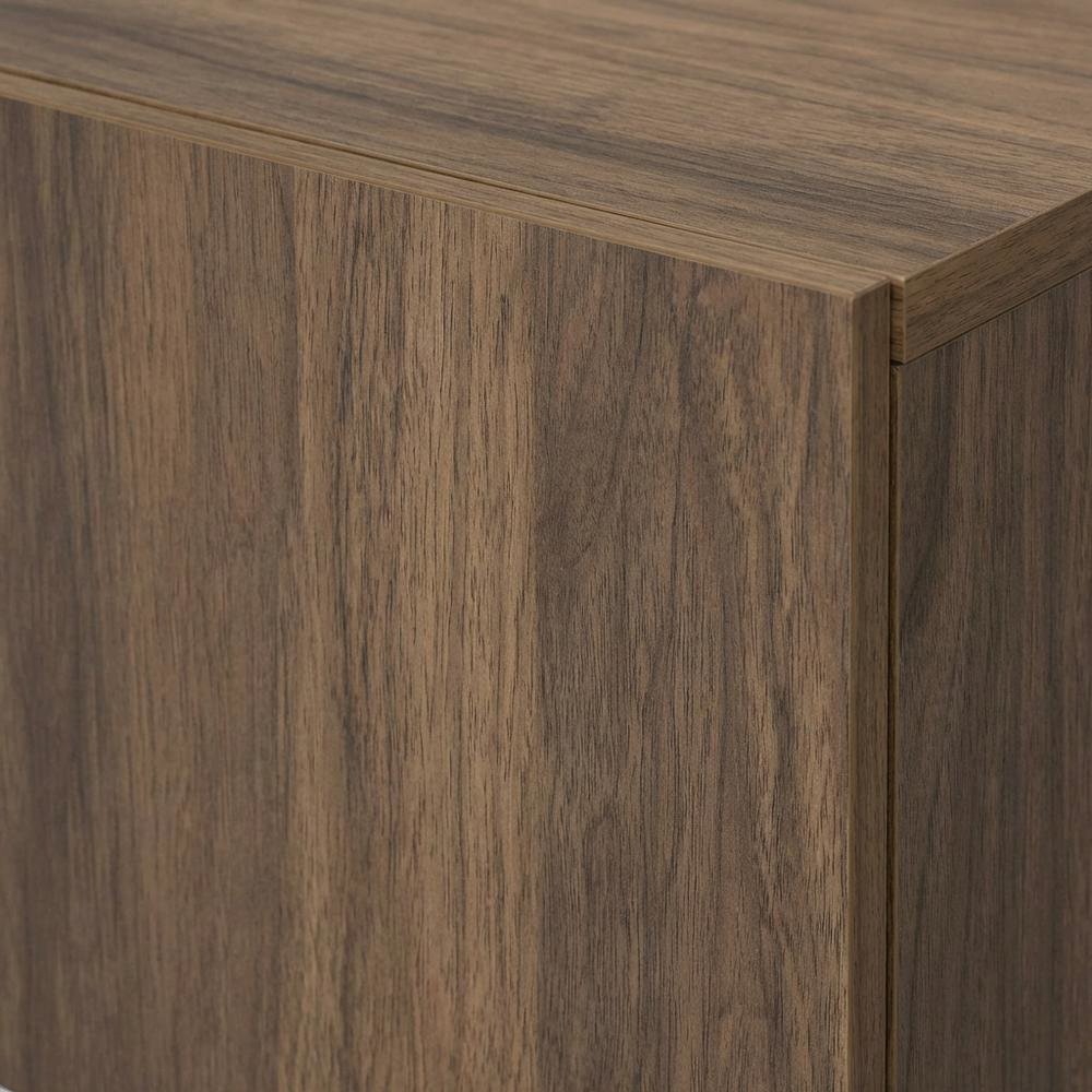 Brown floating TV stand with wall-mount design and modern appeal. Picture 5