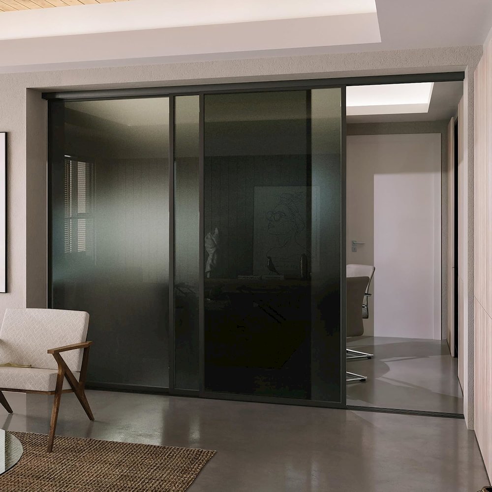 Glass Room Divider Panel and Partition Wall. Picture 1