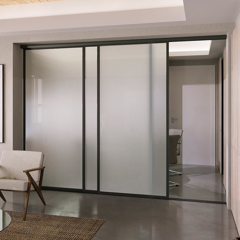 Glass Room Divider Panel and Partition Wall. Picture 1