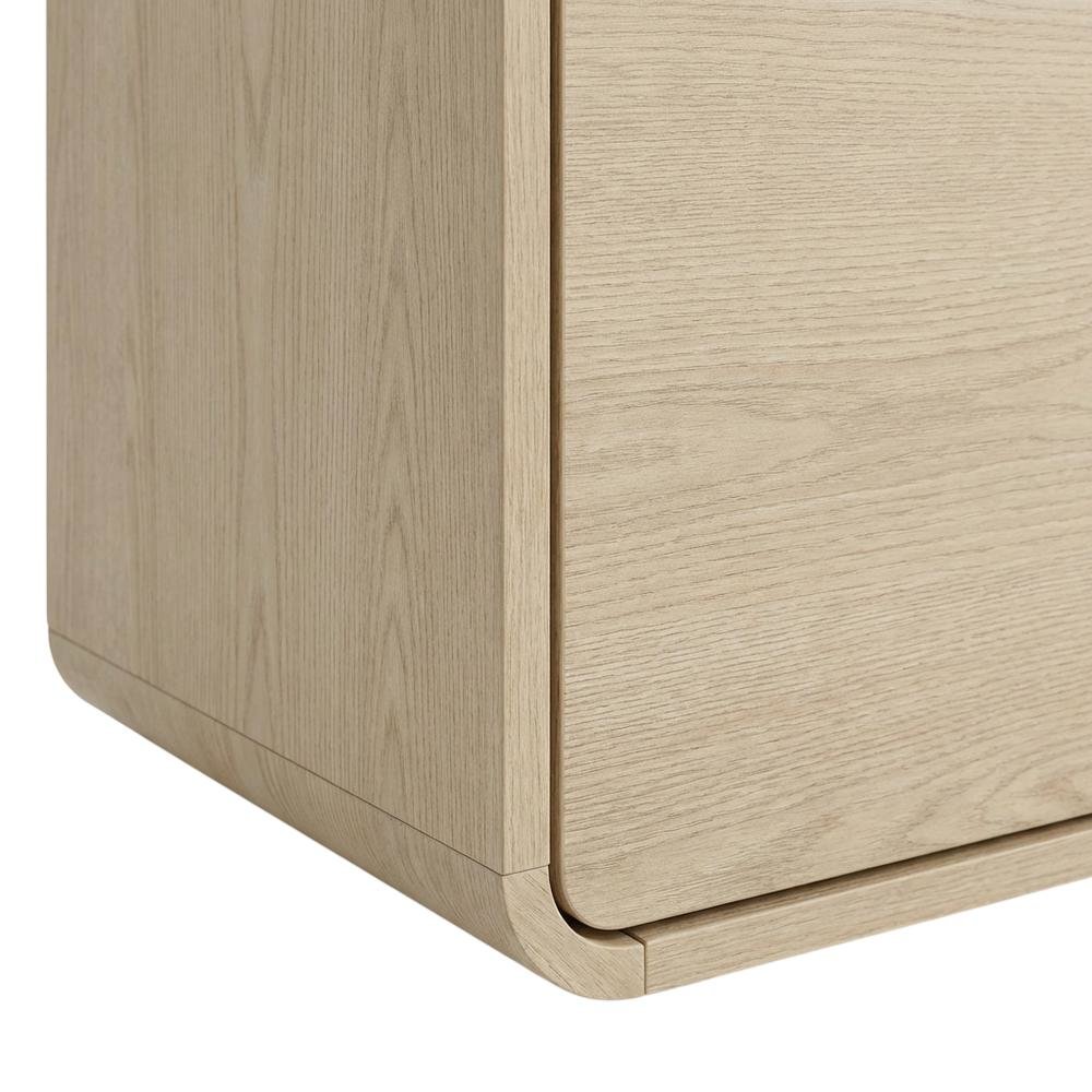 Modern Brown Floating TV Stand Wall Mounted for 80 Inch TVs with Wooden Veneers. Picture 6