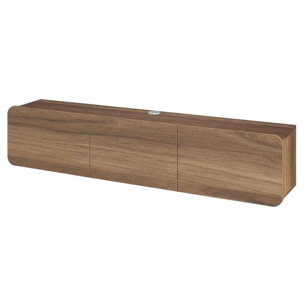 Wooden TV Console for 80-inch TV and Under with Walnut Finish. Picture 1
