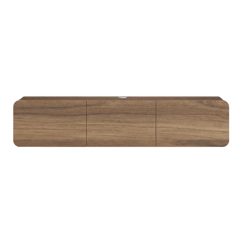 Wooden TV Console for 80-inch TV and Under with Walnut Finish. Picture 4