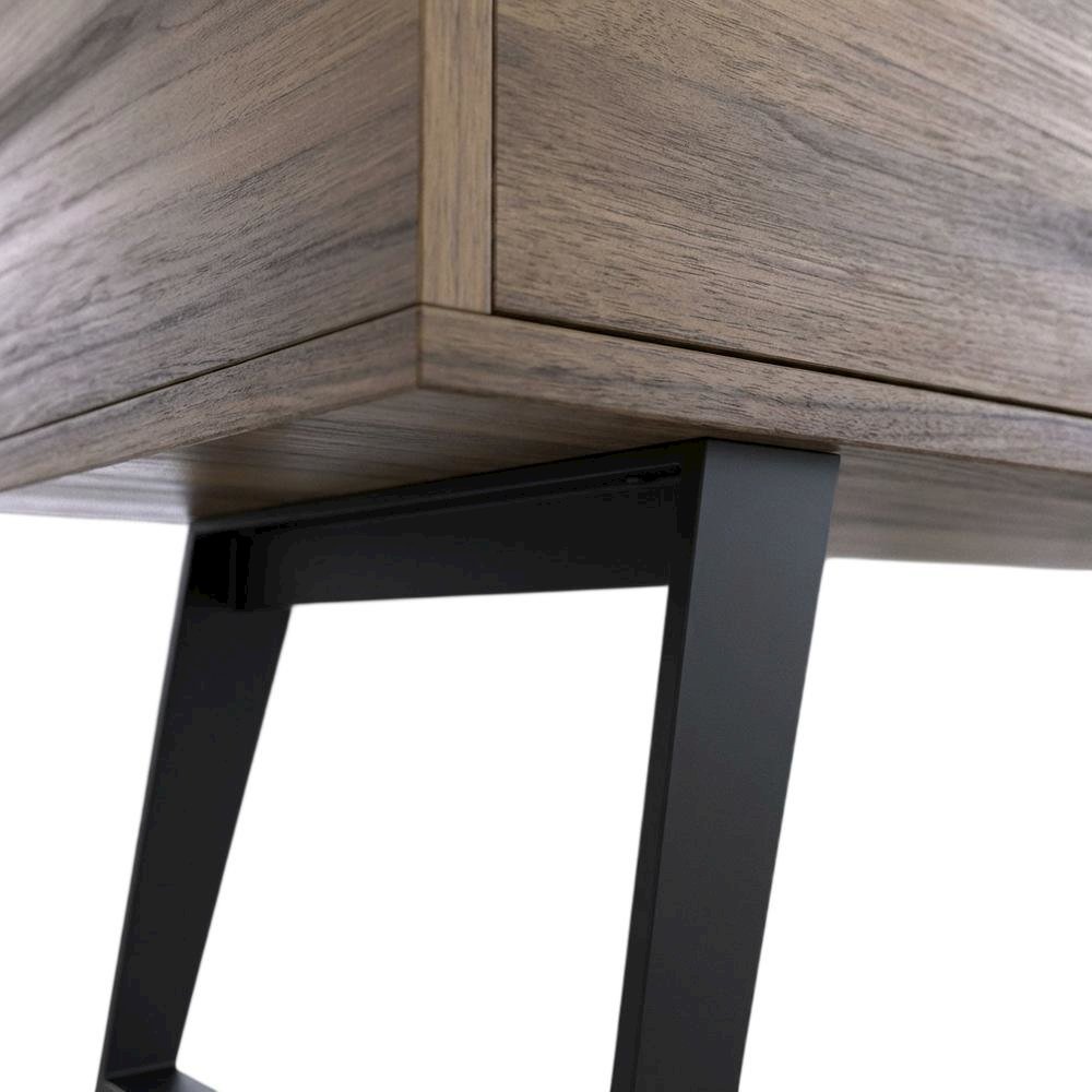 Walnut TV Stand, 65-80 Inch Flat Screen Televisions in Engineered Wood Finish. Picture 6