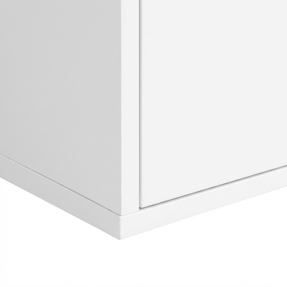 White Wall-Mounted TV Stand, Up to 80 Inch Screens, Engineered Wood Material. Picture 6