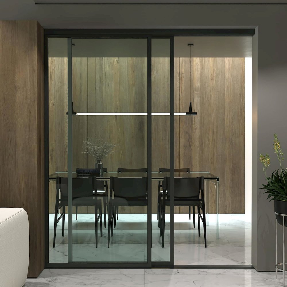 Glass Room Divider Panel and Partition Wall. Picture 2