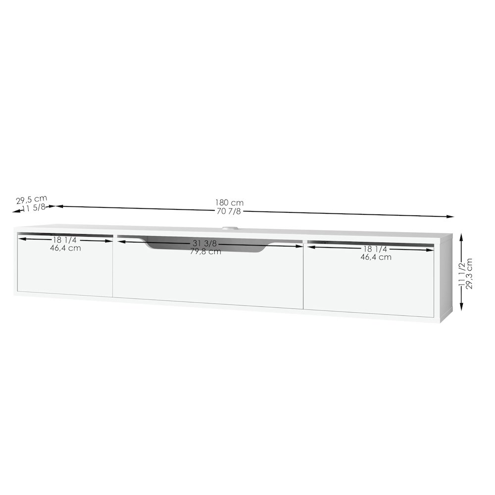 Floating TV Stand for Up to 80 Inch TVs – Wall Mounted Media Console. Picture 8