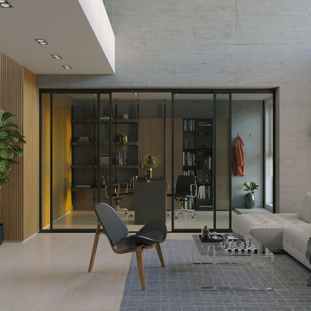 Glass Room Divider Panel and Partition Wall. Picture 2