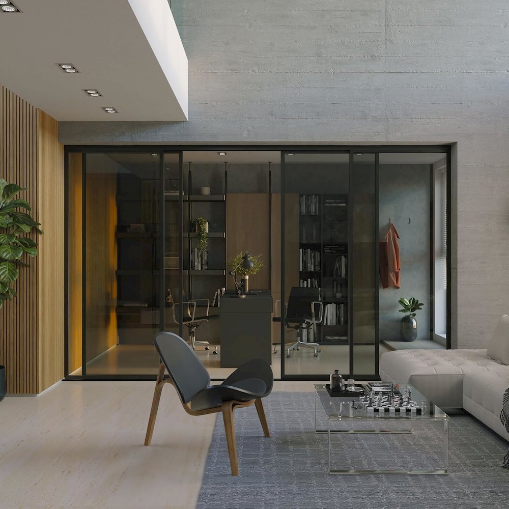 Glass Room Divider Panel and Partition Wall. Picture 2
