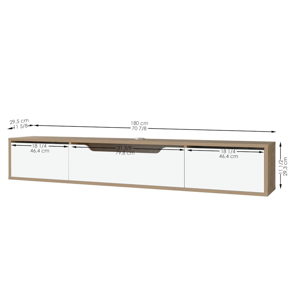 Floating TV Stand for Up to 80 Inch TVs – Wall Mounted Media Console. Picture 8