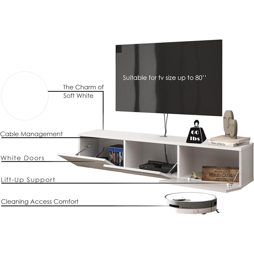 Atelier Mobili Floating TV Stand, TV Stand up to 75 inch TV. Picture 7
