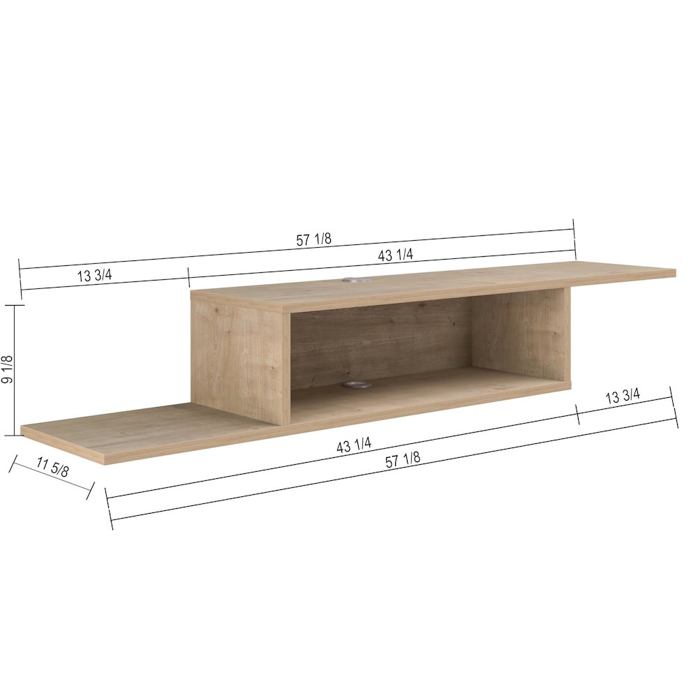Floating TV Stand for Up to 65 Inch TVs – Wall Mounted Floating Shelf. Picture 3