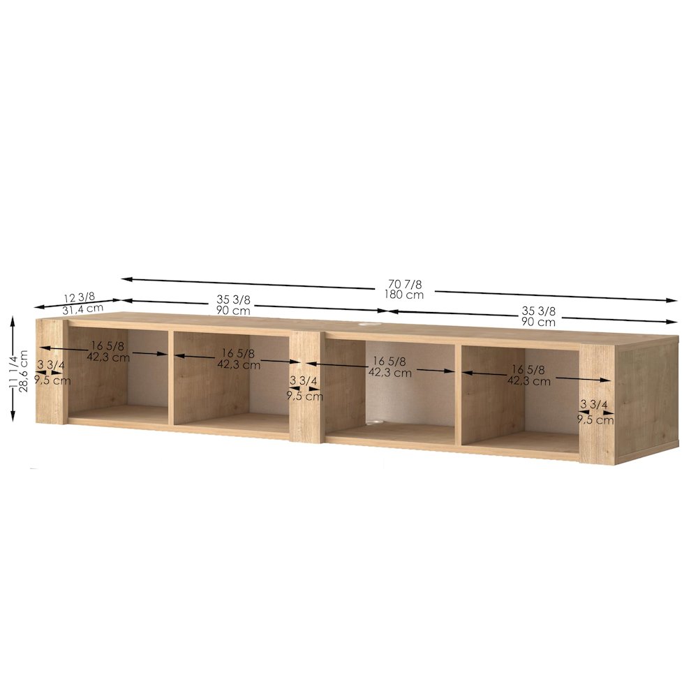 Floating TV Stand for 75 Inch TVs – Wall Mounted Entertainment Center. Picture 7