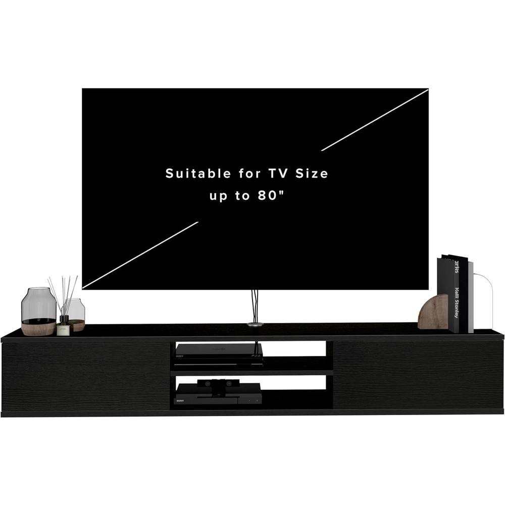 Atelier Mobili Floating TV Stand 70 Inch, Wall Mounted Entertainment Center. Picture 5