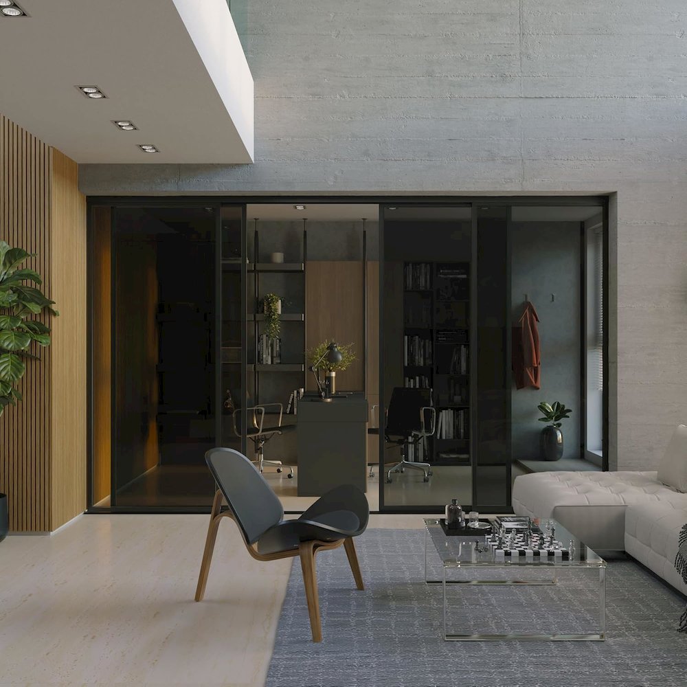 Glass Room Divider Panel and Partition Wall. Picture 2