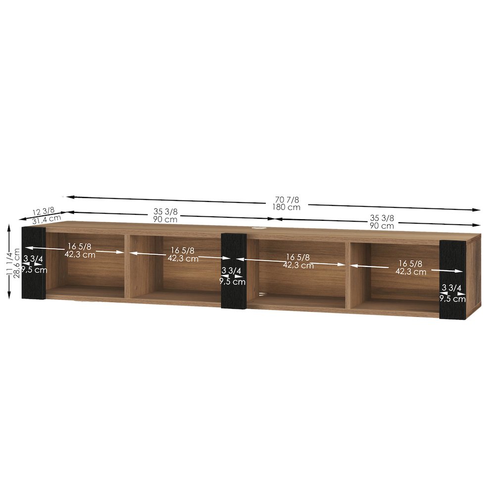 Floating TV Stand for 75 Inch TVs – Wall Mounted Entertainment Center. Picture 7