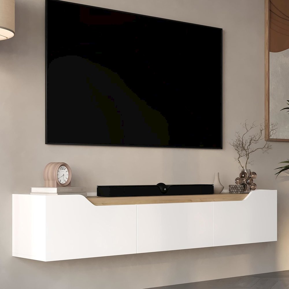 Floating TV Stand for 75 Inch TVs, Modern Entertainment Center. Picture 4