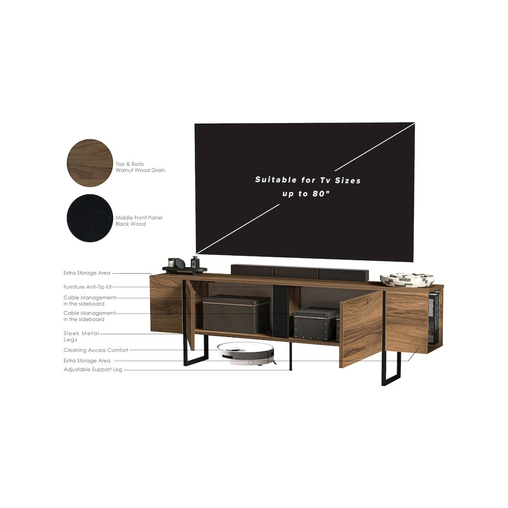Modern TV Stand and Media Console, Entertainment Center. Picture 7