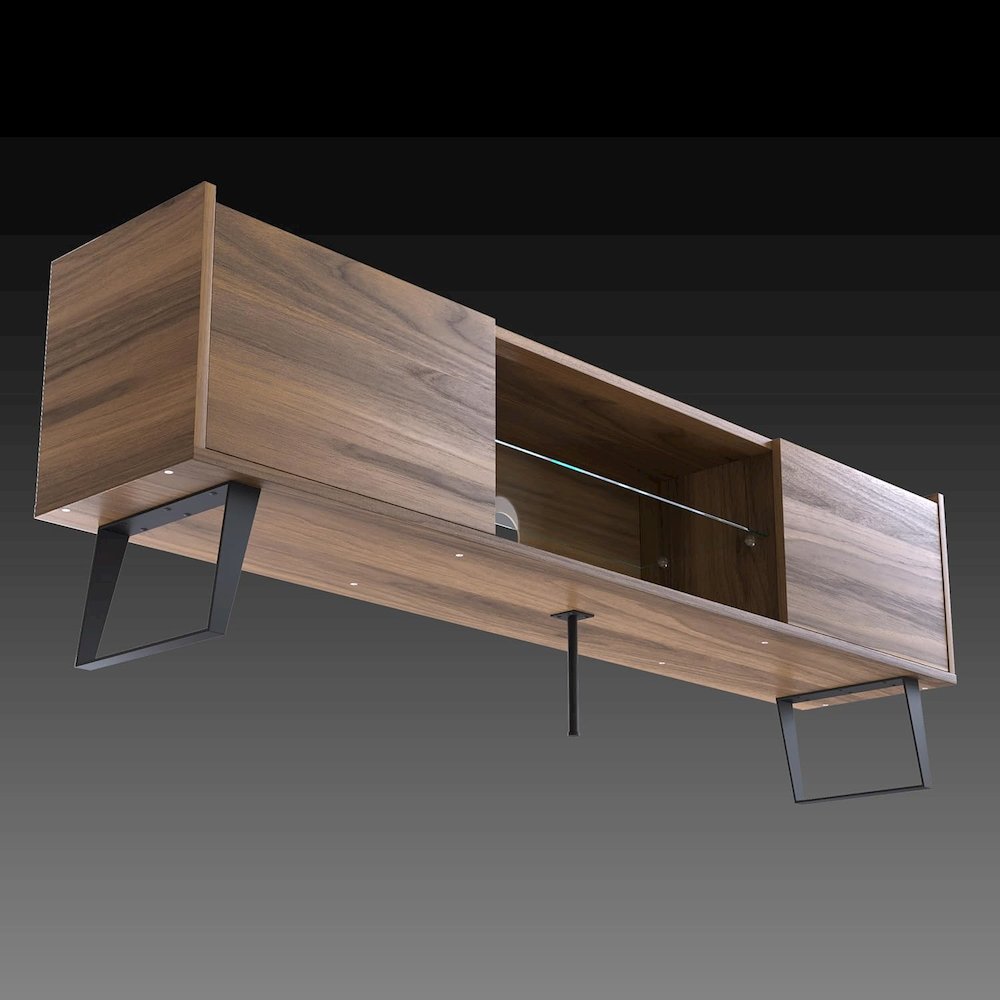 Modern TV Stand for 65-75-80 Inch TVs, Farmhouse Entertainment Center. Picture 2