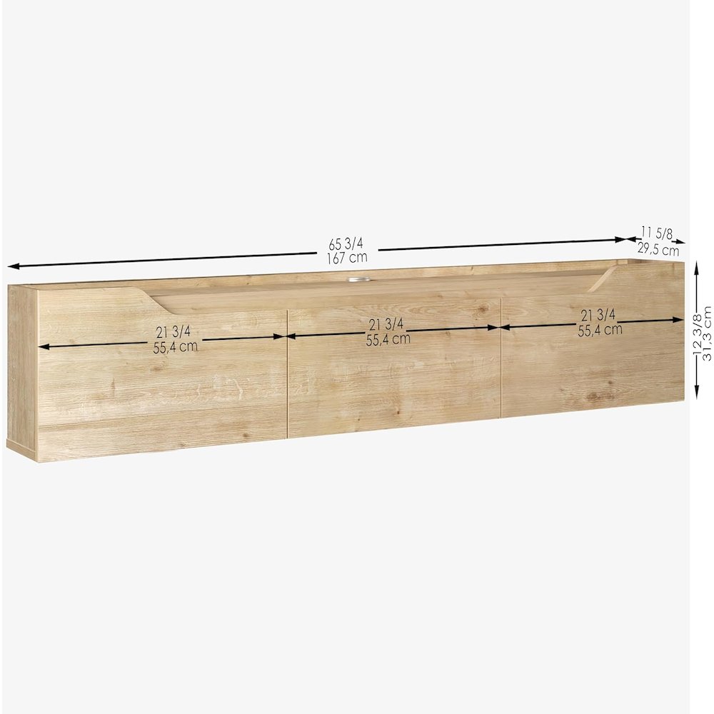 Floating TV Stand for 75 Inch TVs, Modern Entertainment Center. Picture 7