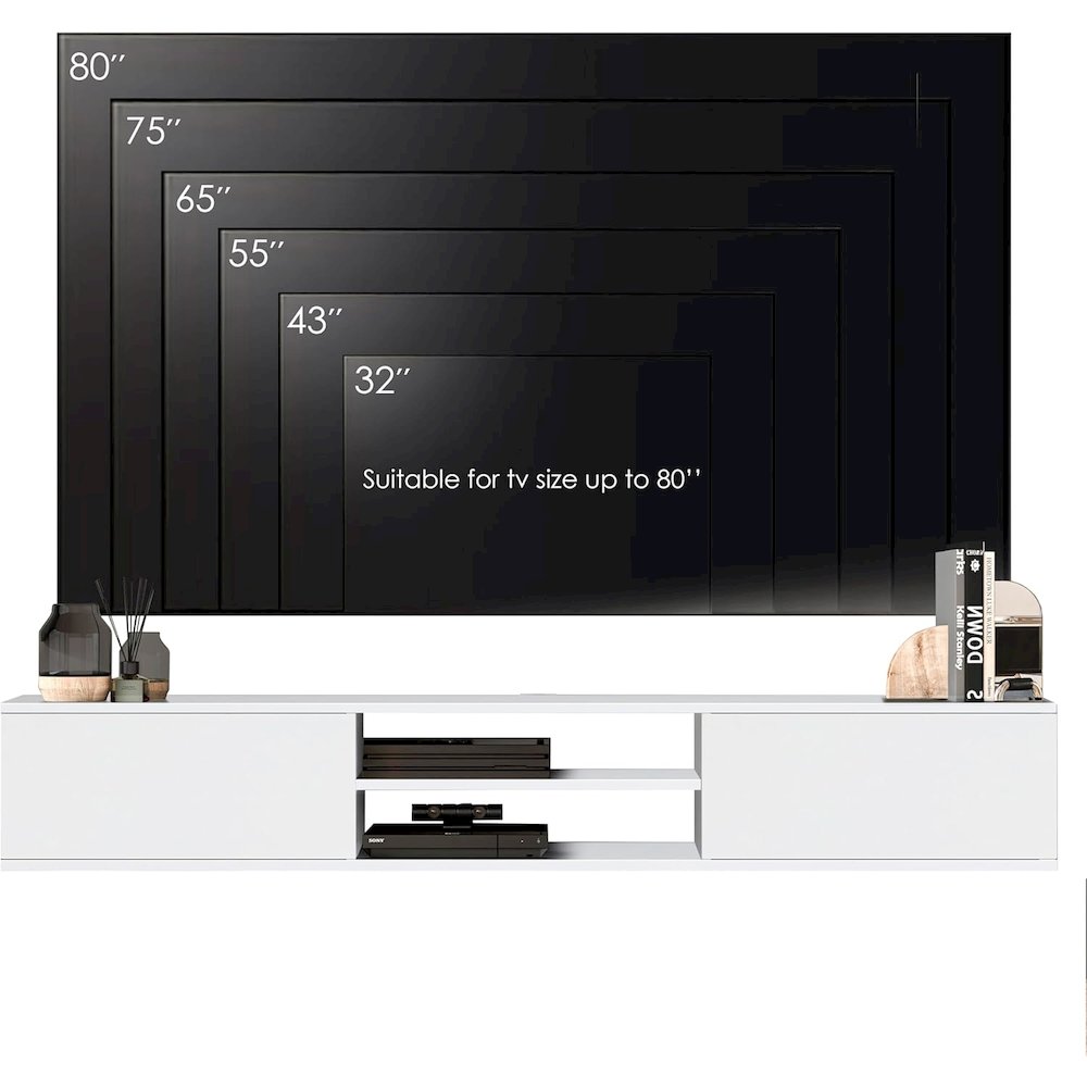 Bella Floating TV Stand – Wall Mounted Entertainment Center. Picture 6