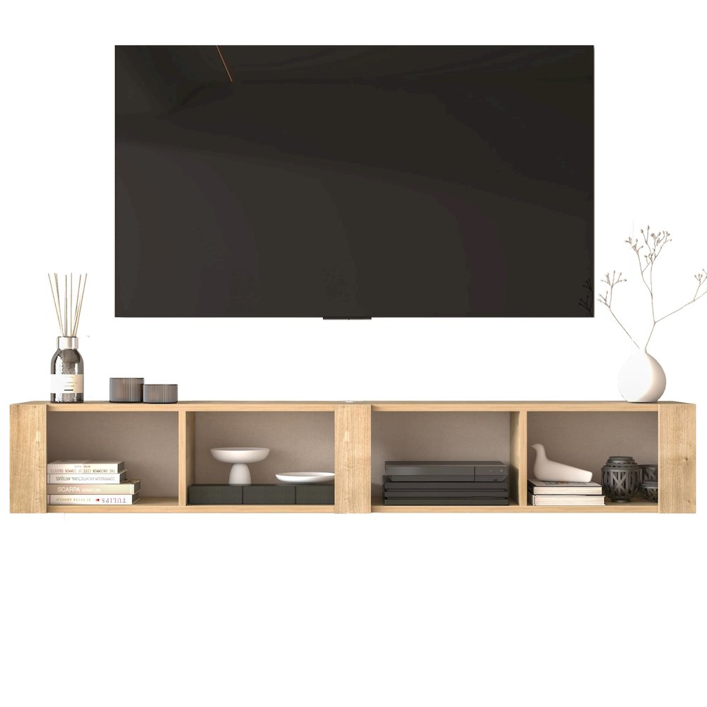 Floating TV Stand for 75 Inch TVs – Wall Mounted Entertainment Center. Picture 6