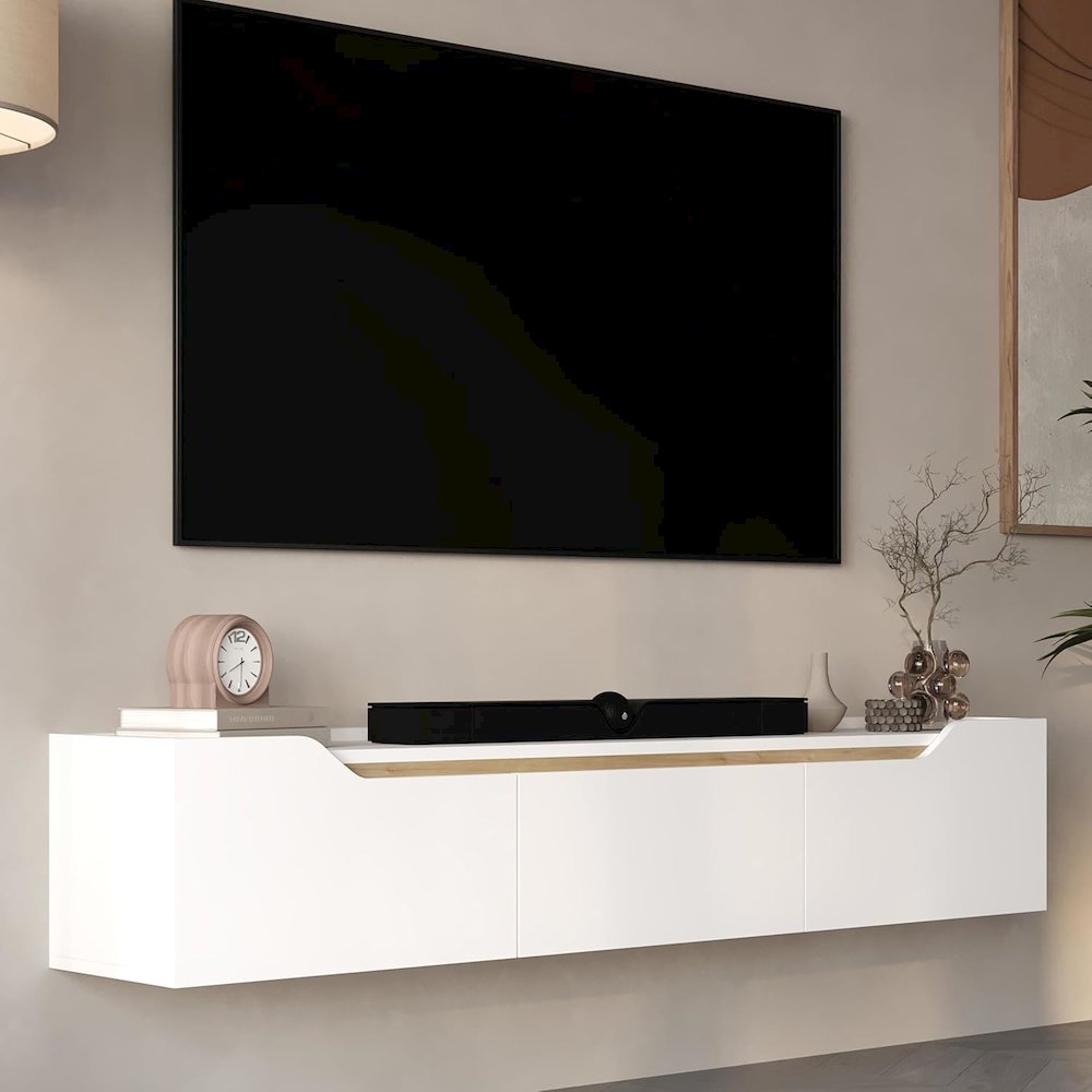 Floating TV Stand for 75 Inch TVs, Modern Entertainment Center. Picture 3
