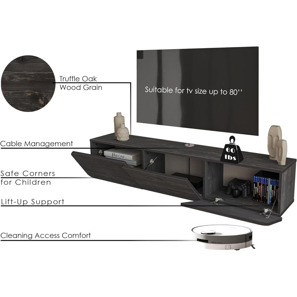 Floating TV Stand 65 inch for up to 80 inch TV. Picture 2